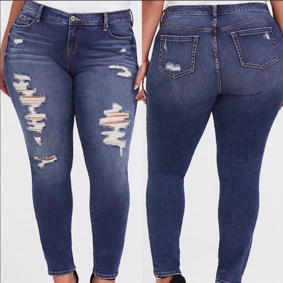 torrid Denim - Torrid Skinny Distressed Ripped Jeans Size 24